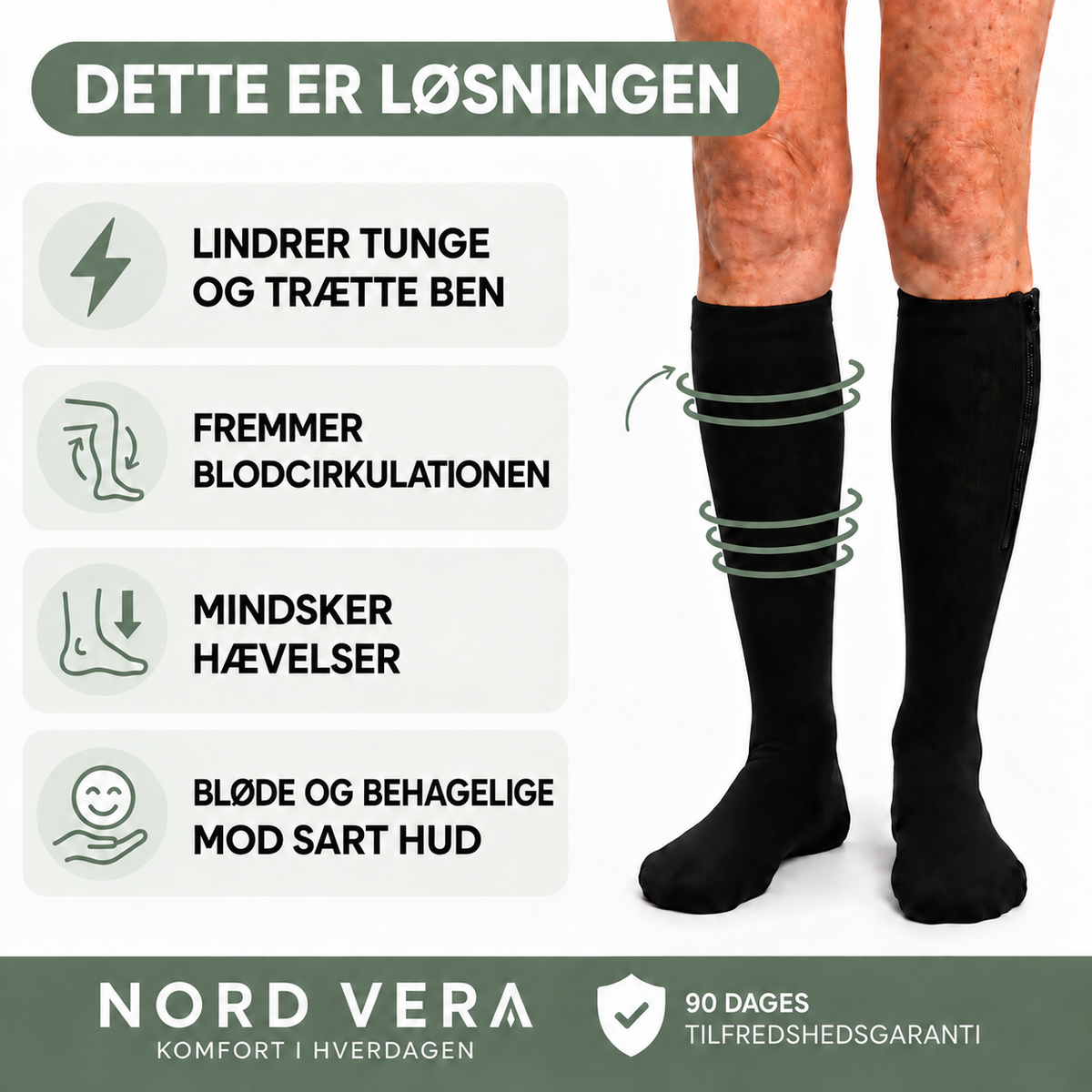 Støttestrømper Med Lynlås